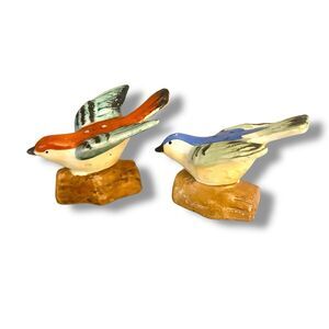 Vintage Salt & Pepper Shakers Late 1940's Early 1950's Birds On Branches Kissing